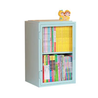 China Wholesale Minimalist Popular Organizer Plastic Children's Multifunctional Bookcase Books Cartoon Display Storage Shelf Cabinet for sale