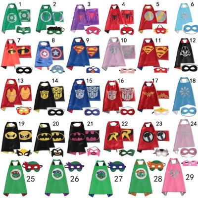 China Halloween Superhero capes Double sides Satin Fabric super hero cape + mask party supplies for Children's birthday party for sale