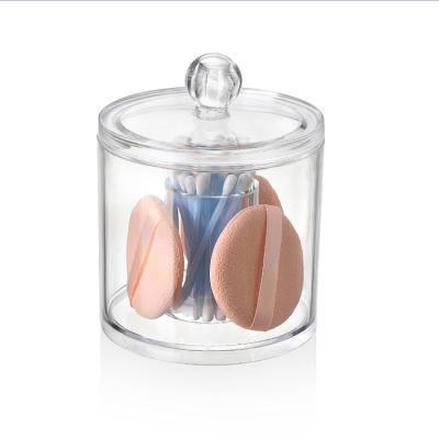 China Round Container Viable Hot Selling Cosmetic Makeup Portable Cotton Pads Box Cotton Pads Plastic Holder for sale