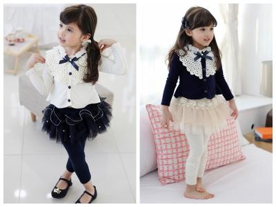 China Breathable Wholesale Kids Fashion Clothes Girls Lace Party Fancy Knitted Cardigan Tops for sale