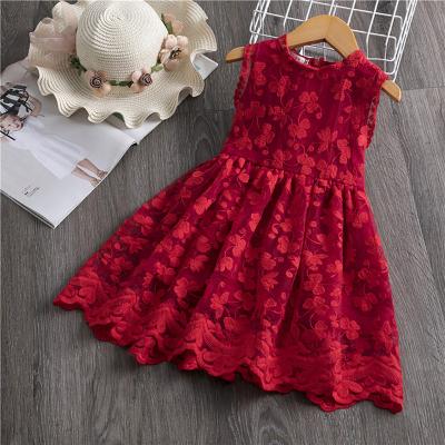 China High Quality Breathable Girls Party Flower Dresses Cotton Dress Gowns For Kids Wearing With Lace for sale