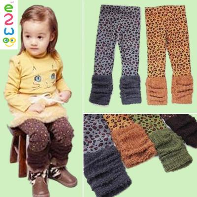 China Leopard winter icing baby toddler anti-pilling warm leg warmers pants for china wholesale for sale