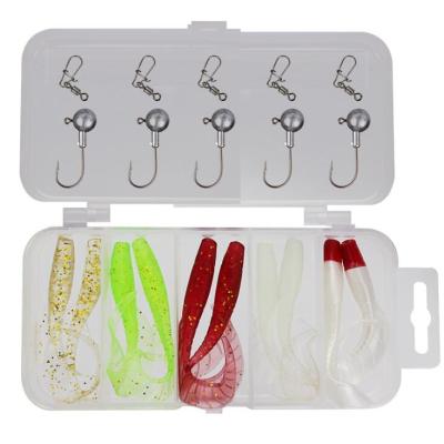 China HAIYUE Simulated Loop Tail Larva Lead Head Hook Combination China Bulk Soft Bubble Shrimp Lure WH-S024 for sale