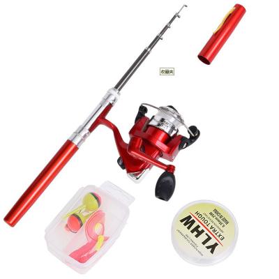 China Fulljion Telescopic Fishing Rod And Reel Combo Mini Glass Fishing Rod And Reel 1m Carbon Fiber Fishing Pen Rod for sale