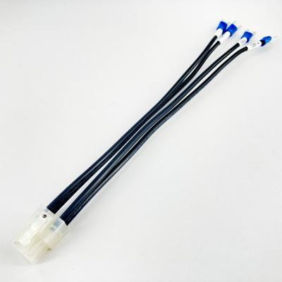 China Electronic ODM OEM 4 Pin Male Connector To Fork Terminal For Industry Wire Harness Assembly Cable Assemblies for sale