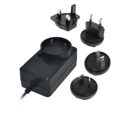 China 12V 3A Wall Mounted Power Adapter With Plugs Interchangeable Ce U l Rcm Pse kc 86.8*50*33MM for sale