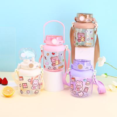 China Universal Agriculture Summer Large Capacity Outdoor With Graduated Water Bottle Leakproof Cartoon Can Cartoon Cartoon for sale