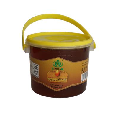 China Fresh Pure Honey In 1KG Tub Fashion Design Plastic Bottle Packaging 100% Natural Honey for sale