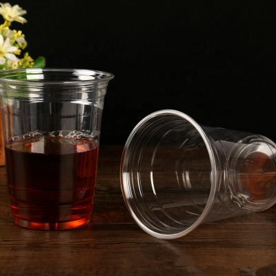 China -30â „ ƒ - 70â „ ƒ 16oz Disposable Cold Plastic Cup Coffee Cup PET Clear Cup With Lid for sale