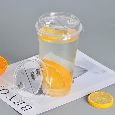 China PLA 98mm Non-Refillable Clear Plastic Round Lid Cup Biodegradable Lid for sale