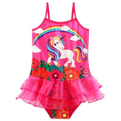 China Breathable Hot Sale Girls Unicorn Printed Unicorn One Piece Kids Swimwear Children's Swimwear Girl's Swimwear Dresses for sale