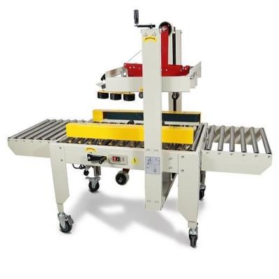 China Semi Automatic Food Adhesive Tape Cardboard Case Box Sealing Machine Sealer for sale