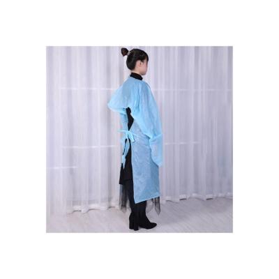 China Anti-dirt Apron Cpe Plastic Long Gown For Water Proof Clean And Sanitary Waterproof Cleaning Clothes Nek020 for sale