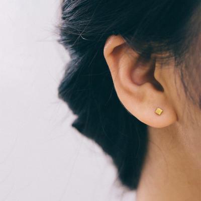 China Cadium Nickel Lead Free Wholesale Ladies Fashion Jewelry Square Shape Stainless Steel Stud Earring For Women Girl for sale