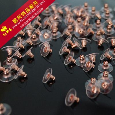 China 500pcs/bag fashion plastic and copper H65 copper earring backs stud earring plug earring plugs gold and rhodium color for sale