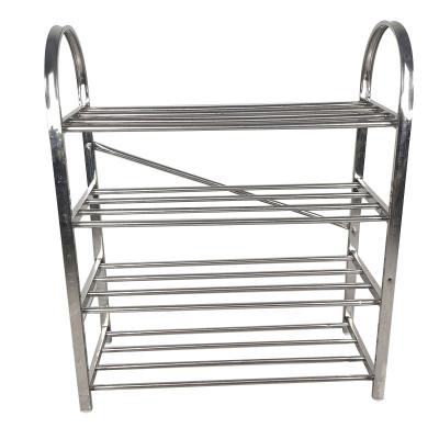 China Wholesale (Size) Adjustable Portable Stainless Steel Shoe Rack Foldable Shelf for sale