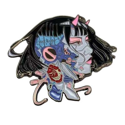 China Europe Manufacture Wholesale Customized Black Nickel Plated Cartoon Character Pin for sale