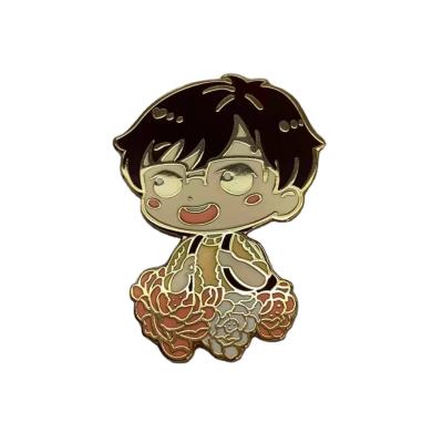 China Europe Manufacture Wholesale Customized Rose Gold Plated Hard Enamel Character Pin for sale