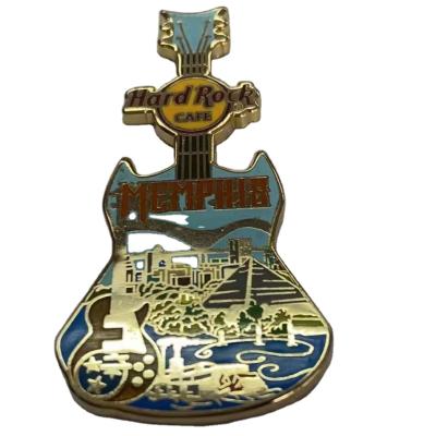 China Wholesale Customized Europe Manufacture Gold Plated Enamel Guitar Hard Pin for sale