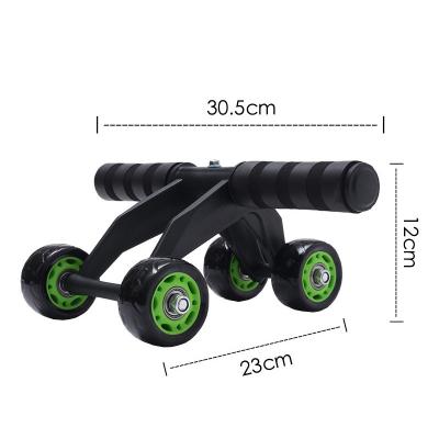 China PVC+Steel+Foam Muscle Training Fitness Ab Wheels Four Wheels Abdomen Rolls Roller For Woman Man for sale