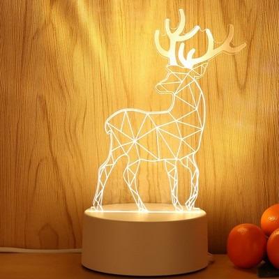 China Lighting Works New Creative Luxury Animated Table Lamps Deer Look Acrylic Lighted Display Led Night Light 3d Mini Cartoon Lamp For Bedroom for sale