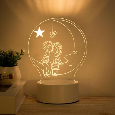 China Lighting Works 2022 Hot Sale Christmas Bedside Night Light Holiday Bedroom Decoration 3D Lights Christmas Decoration for sale