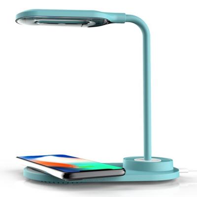 China 2 in 1 Wireless Charger with Modern Cordless Lampara USB Port USB Port Lamp LED Lamp Wireless Modern Folding Table Lamp 3 Brightness Charging Brightness Desk Lamp for sale