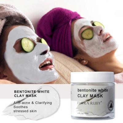 China OEM ODM Clay Mask Beauty Organic Facial Care Private Label Moisturizer Whitening Exfoliating Bentonite Clay Mask White for sale