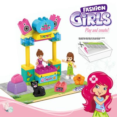 China Electronic Toy Children Building Blocks Shapes Girl Music Party Color Box Packing Blocks for sale