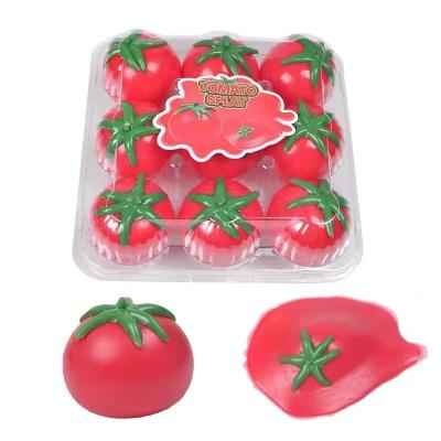 China Children's Toy Vegetable Shaped Soft TPR Toys Squishy Squishy Tomato Ball Squishy Trigger Toy Balls with 12pcs for sale