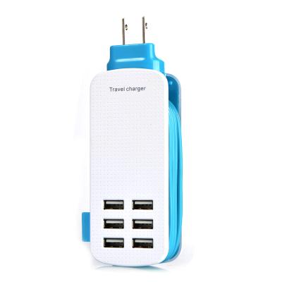 China Mobile Phone Tablet MP3 GPS Hagors 6 USB Ports Universal Travel USB Charger Wall Plug Fast Multi Charger for sale