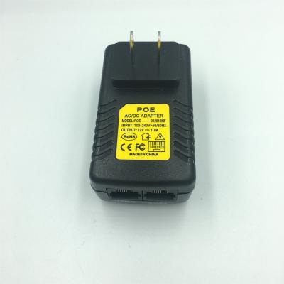 China Poe IP phone poe injector 12V 1A Power-Over-Ethernet poe adapter for CCTV/IP/POE/ Security for sale