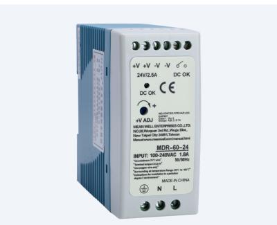 China Industrial Automation HAGORS 60W DIN Rail Single Output Industrial Power Supply MDR-60-24 for sale