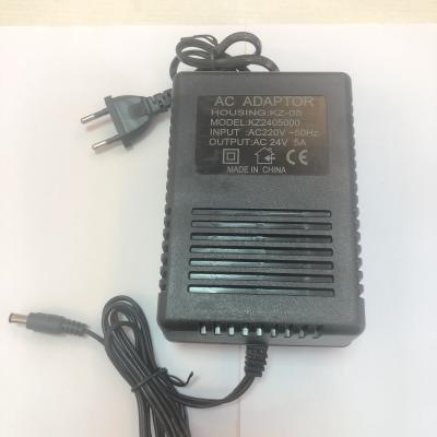 China Camera EU etc. cctv plug in ac 220 to ac 24v 5A transformer power supply adapter for cctv ptz camera for sale