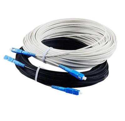 China Outdoor FTTX FTTH Drop Patch Tie Down 1 2 4 Core G657A1/657A2 Singlemode Duplex Jumper Patch Cord for sale