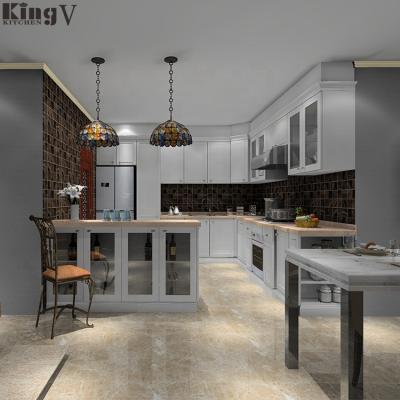 China 3d Design Durable Full Melamine Restoration Kitchen KINGV Moderrn Style Furniture Whole Set Sideboard for sale