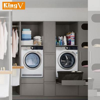 China Durable simple style storage laundry cabinet laundry room multifunctional customization KINGV for sale