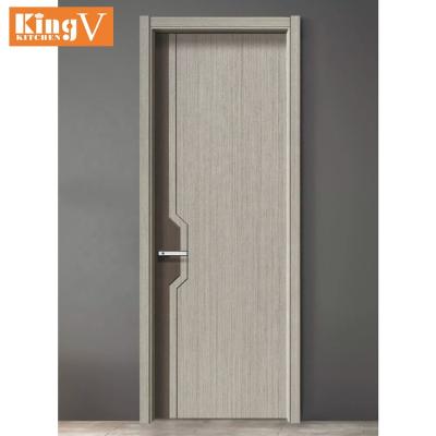 China Modern Modern Bedroom Door Design Melamine MDF Interior Wooden Hotel Room Wooden Door With Frames for sale