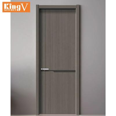 China Modern Melamine Style MDF Oak Wooden Door Apartment Interior Bedroom Doors for sale