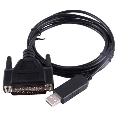 China Computer Wholesale FTDI Chip USB to COM Port DB25 25 Pin Male RS232 Serial Cast Programming Cable for FANUC PLC CNC for sale