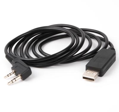 China Computer CP2102 UART TTL USB 3 Dual Jack TTL 3.3V Right Angle Pole Audio Serial Cable TRS 3.5mm to 2.5mm for Baofeng Kenwood Btech for sale