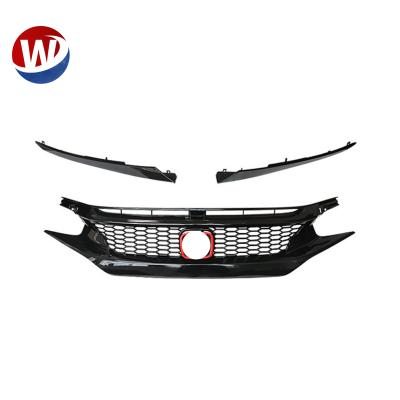 China ABS Auto Front Grill For Honda Civic 2016-2019 10th Mesh Grill SI typeR Style Car Grille for sale