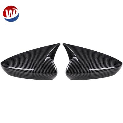 China Easy Installation New Arrival Rear View Mirror Cover Trims Bull Horn Style For Mazda 3 2020 Axela Carbon Fiber ABS To Chrome Auto Accessories for sale