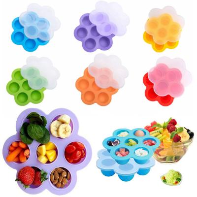 China 140g Disposable Baby Food Storage Container Set Silicone Egg Bite Molds Tray With Lid Freezer and Egg Poacher Cakesicle Molds Ice Cream Mold for sale