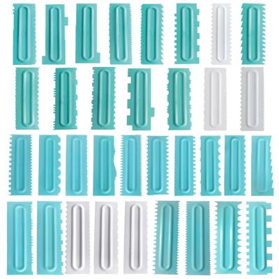 China Disposable Sawtooth Cake Scraper Set Decorating Comb and Icing Smoother Tool Spatula Mousse Butter Cream Icing Combs Baking Tools for Cake for sale