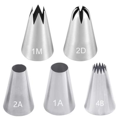 China Large Disposable Piping Tips Set For Cake Cupcake Decorating Icing Piping 304 Stainless Steel Nozzles Decorating Tips Pastry Icing Tips for sale