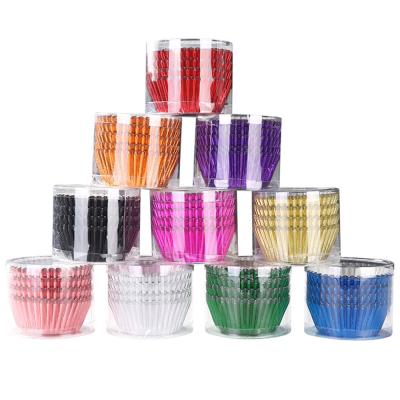 China Solid Colored Papers Cups Disposable Cupcake Liners Paper Baking Boxes Cake Packaging Liners Rack Containers Baking Cup Boxes for sale