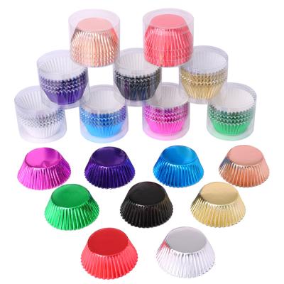 China 100pcs/box Disposable Cup Cake Box Cupcake Paper Cups Tray Mold Decorating Form Heat Bakeware Tools Heavy Duty Paper Baking Liners for sale