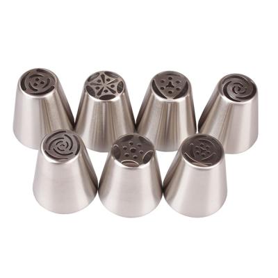 China Disposable Stainless Steel Pastry Nozzles Russian Icing Piping Tubes Cake Decorating Tools Nozzle Sugarcraft Icing Piping Tips Set Tulip for sale