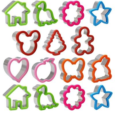 China Disposable Cookie Cutters Shapes Fruit Set Stamps Mold Food Stainless Steel Fruit Cookie Mold Model Decorative Vegetable Baking Baking for sale